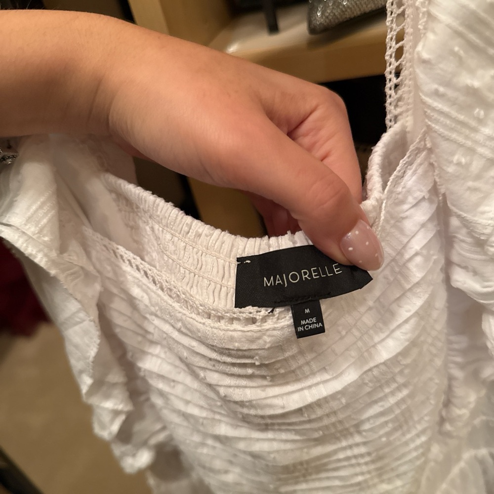 White Ruffled Women's Dress - Picture 2 of 3